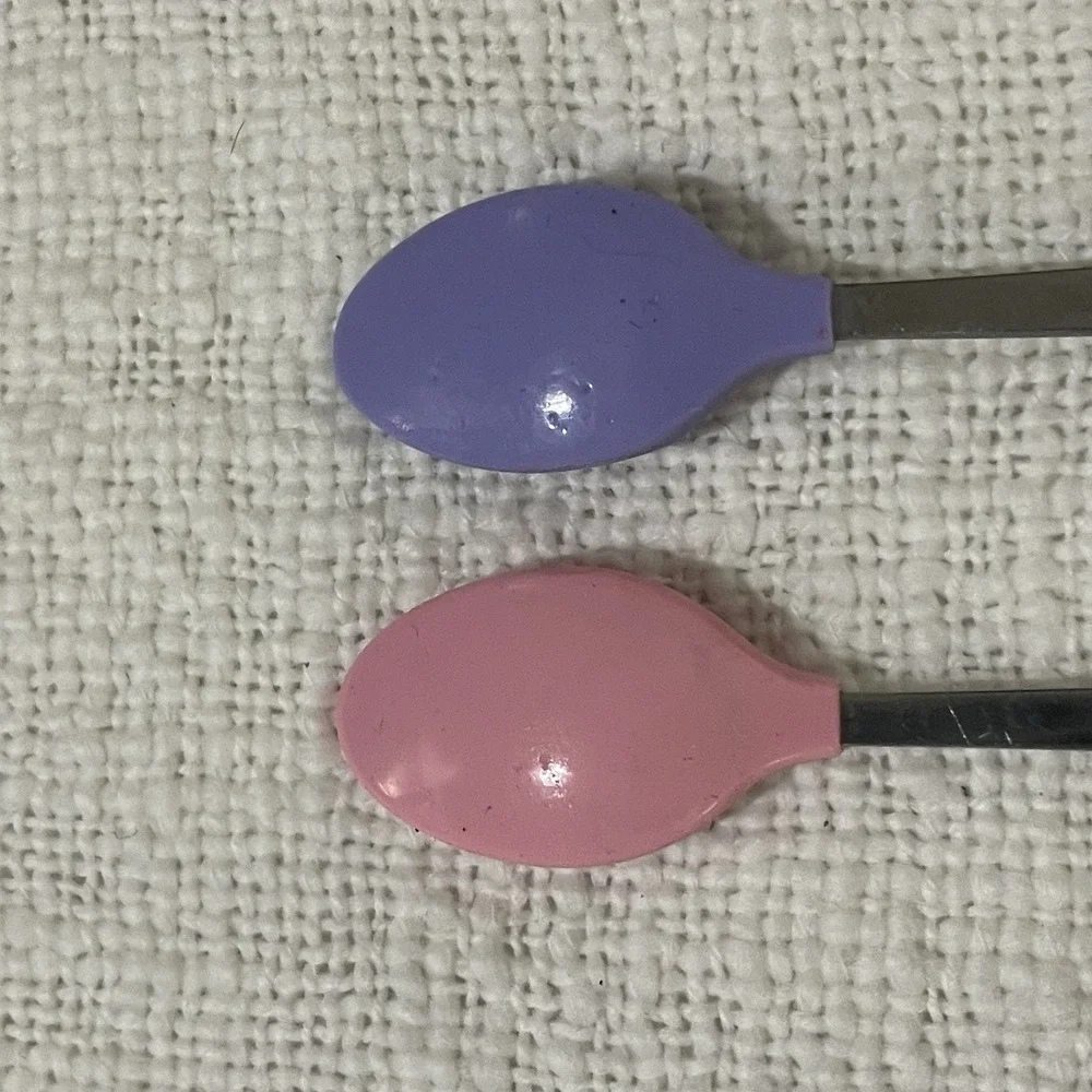 Gerber Baby Toddler Feeding Spoons Lot Of 2 Pink Purple Vintage 90's‎ Gift